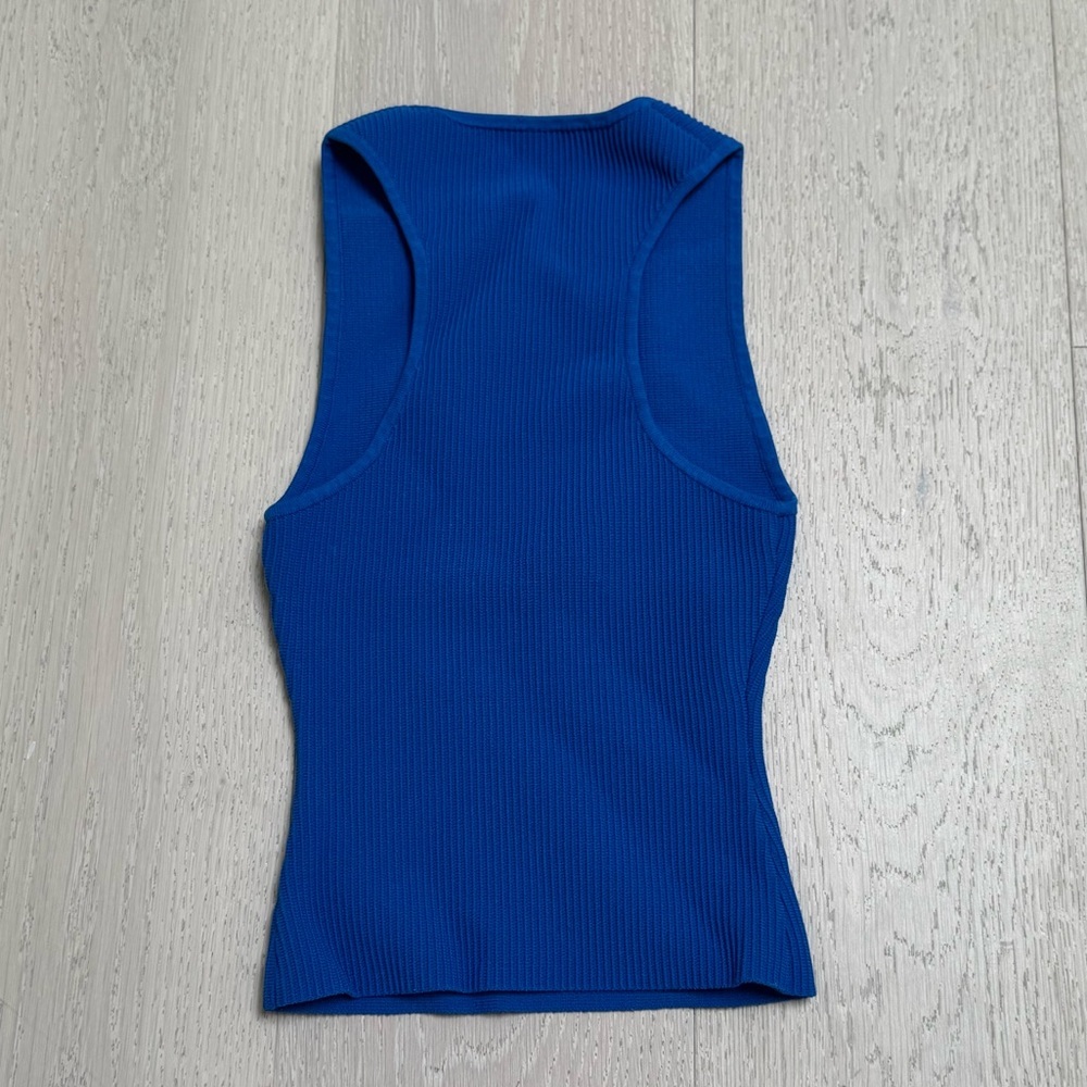Babaton Blue Contour Tank Hip Length Sleeveless Ribbed Size XS - Picture 2 of 6